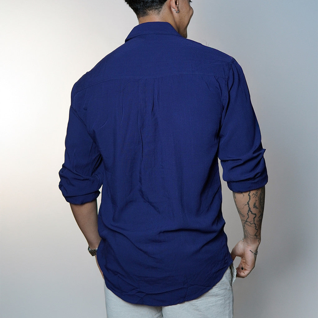 Camisa Masculina de Linho Manga Longa Viscolinho