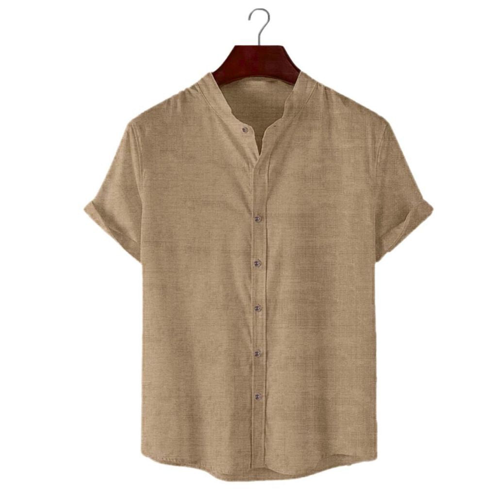 Camisa Social Masculina de Linho Manga Curta