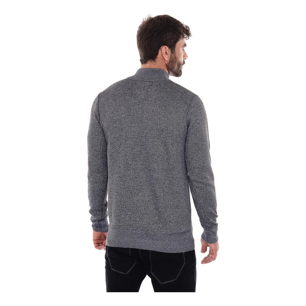 Suéter Tricot Gola Alta com Zíper