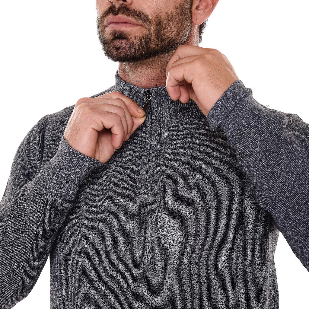 Suéter Tricot Gola Alta com Zíper