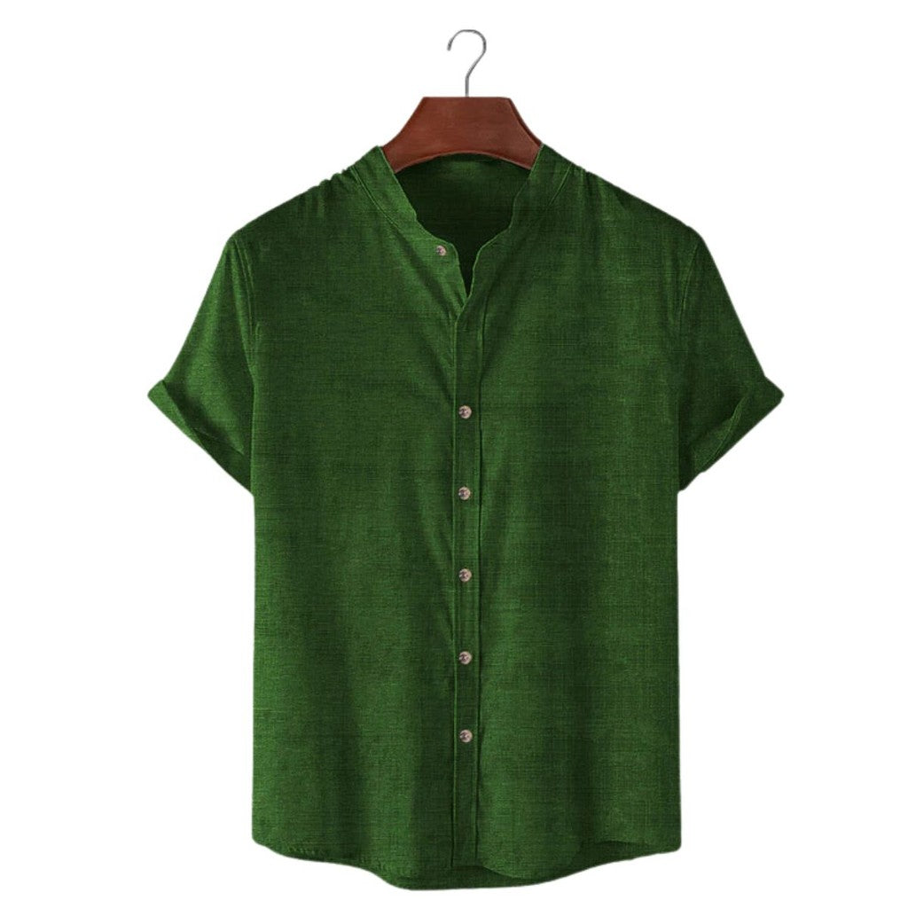 Camisa Social Masculina de Linho Manga Curta