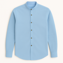 Camisa Social Linho Masculina Gola Padre