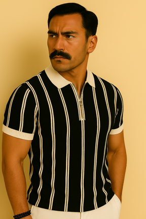 Camisa Polo Masculina com Meia Zíper - Estilo Moderno