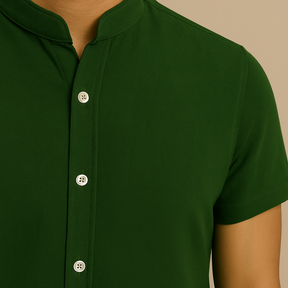Camisa Social Masculina de Linho Manga Curta