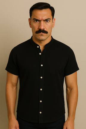 Camisa Social Masculina de Linho Manga Curta