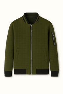 Jaqueta Masculina Casual com Zíper e Gola Stand