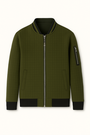 Jaqueta Masculina Casual com Zíper e Gola Stand