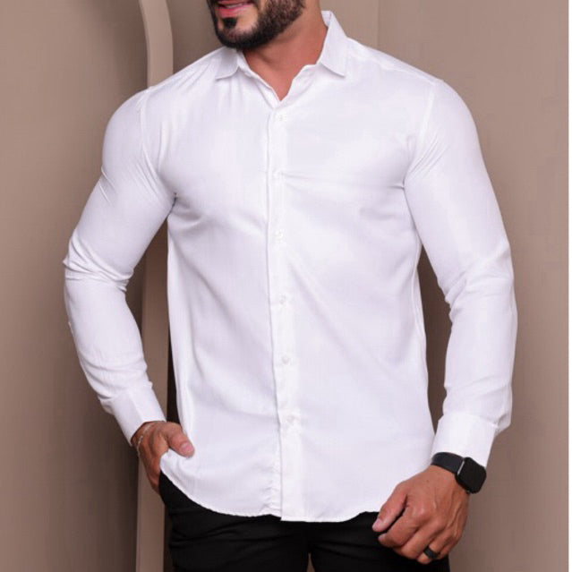 Camisa Masculna Social Slim  Manga longa