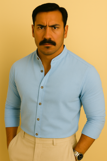 Camisa Social Linho Masculina Gola Padre