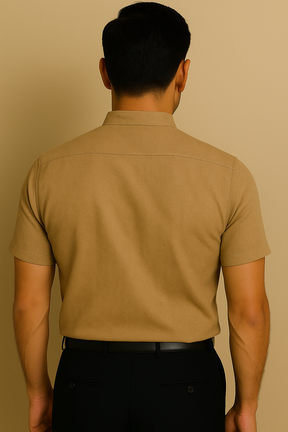 Camisa Social Masculina de Linho Manga Curta
