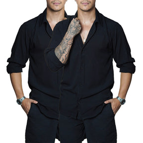 Camisa Masculina de Linho Manga Longa Viscolinho