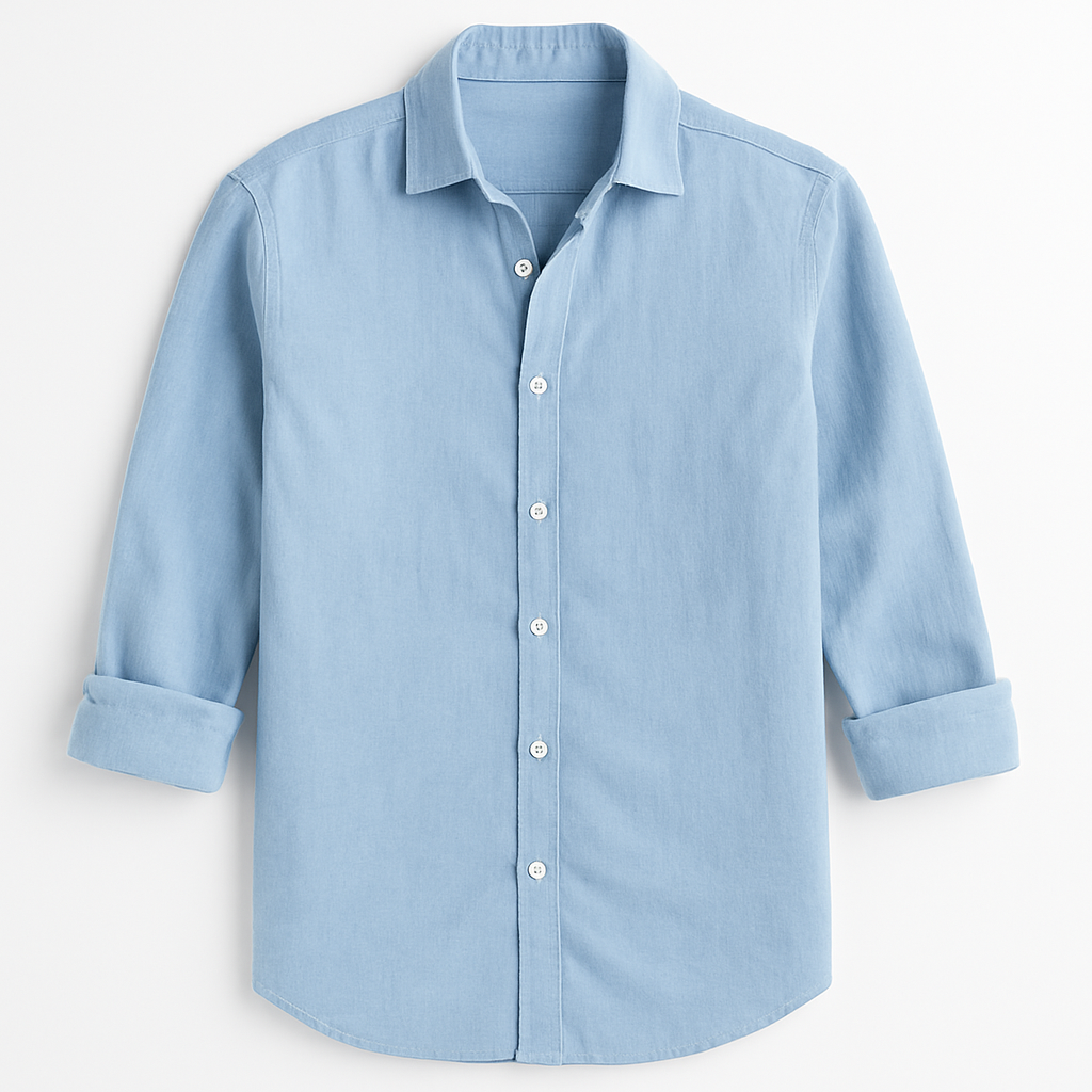 Camisa Masculina de Verão em Algodão e Linho