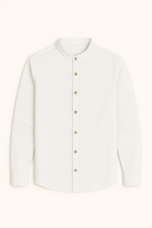 Camisa Social Linho Masculina Gola Padre