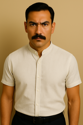 Camisa Social Masculina de Linho Manga Curta