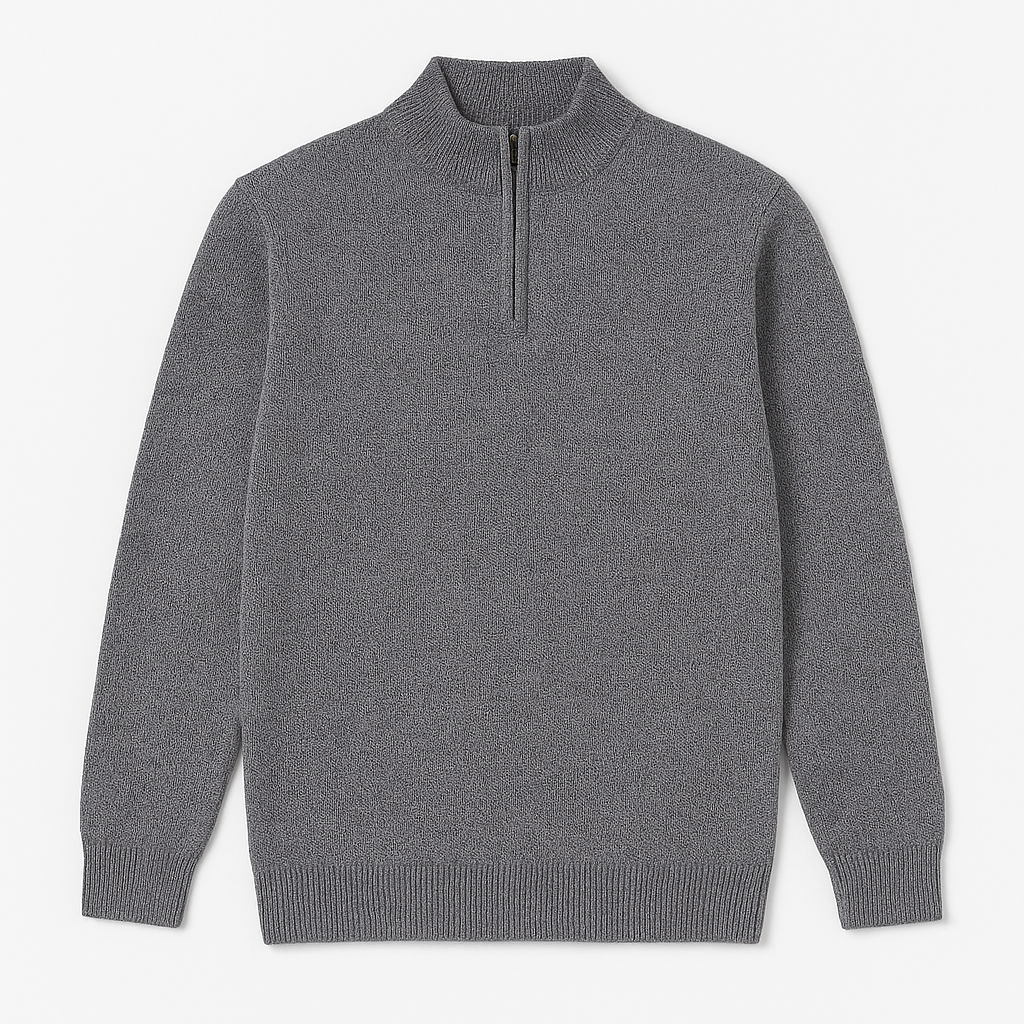 Suéter Tricot Gola Alta com Zíper