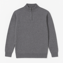 Suéter Tricot Gola Alta com Zíper