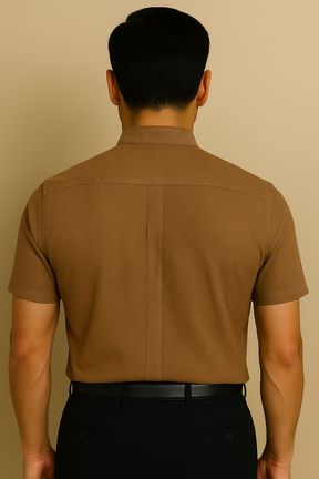 Camisa Social Masculina de Linho Manga Curta