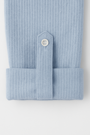 Camisa Masculina Linho Manga Longa Azul Claro Henley