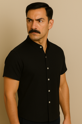 Camisa Social Masculina de Linho Manga Curta