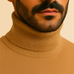 Suéter Masculino de Lã Merino com Gola Alta