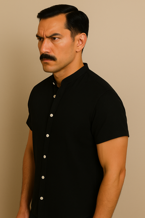 Camisa Social Masculina de Linho Manga Curta