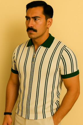 Camisa Polo Masculina com Meia Zíper - Estilo Moderno