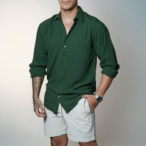 Camisa Masculina de Linho Manga Longa Viscolinho
