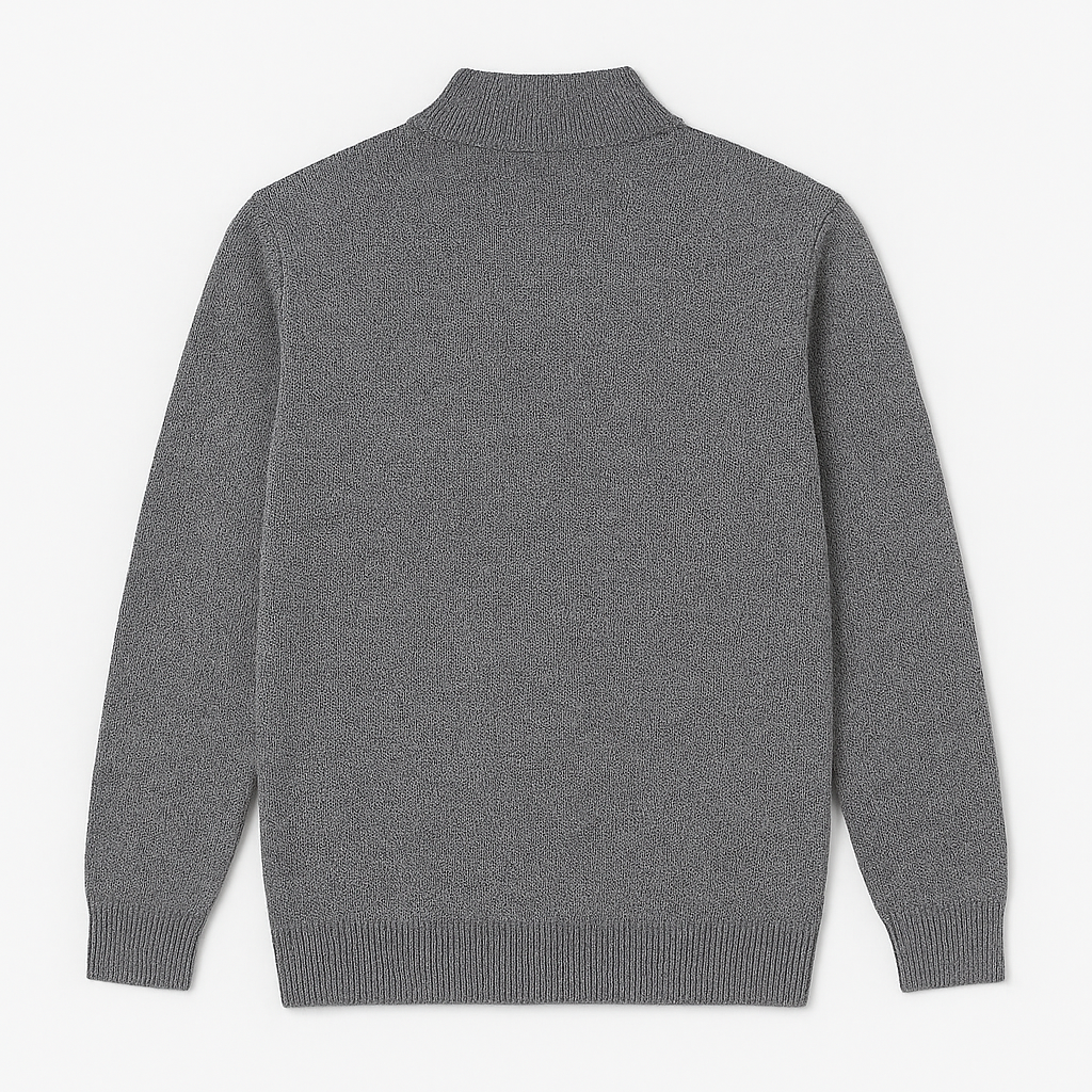 Suéter Tricot Gola Alta com Zíper
