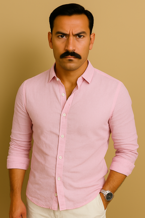 Camisa Masculina de Verão em Algodão e Linho