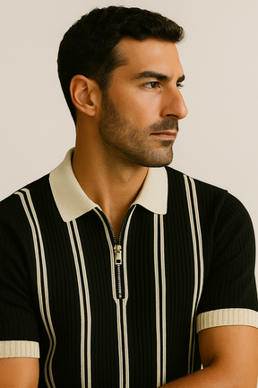 Camisa Polo Masculina com Meia Zíper - Estilo Moderno