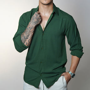 Camisa Masculina de Linho Manga Longa Viscolinho