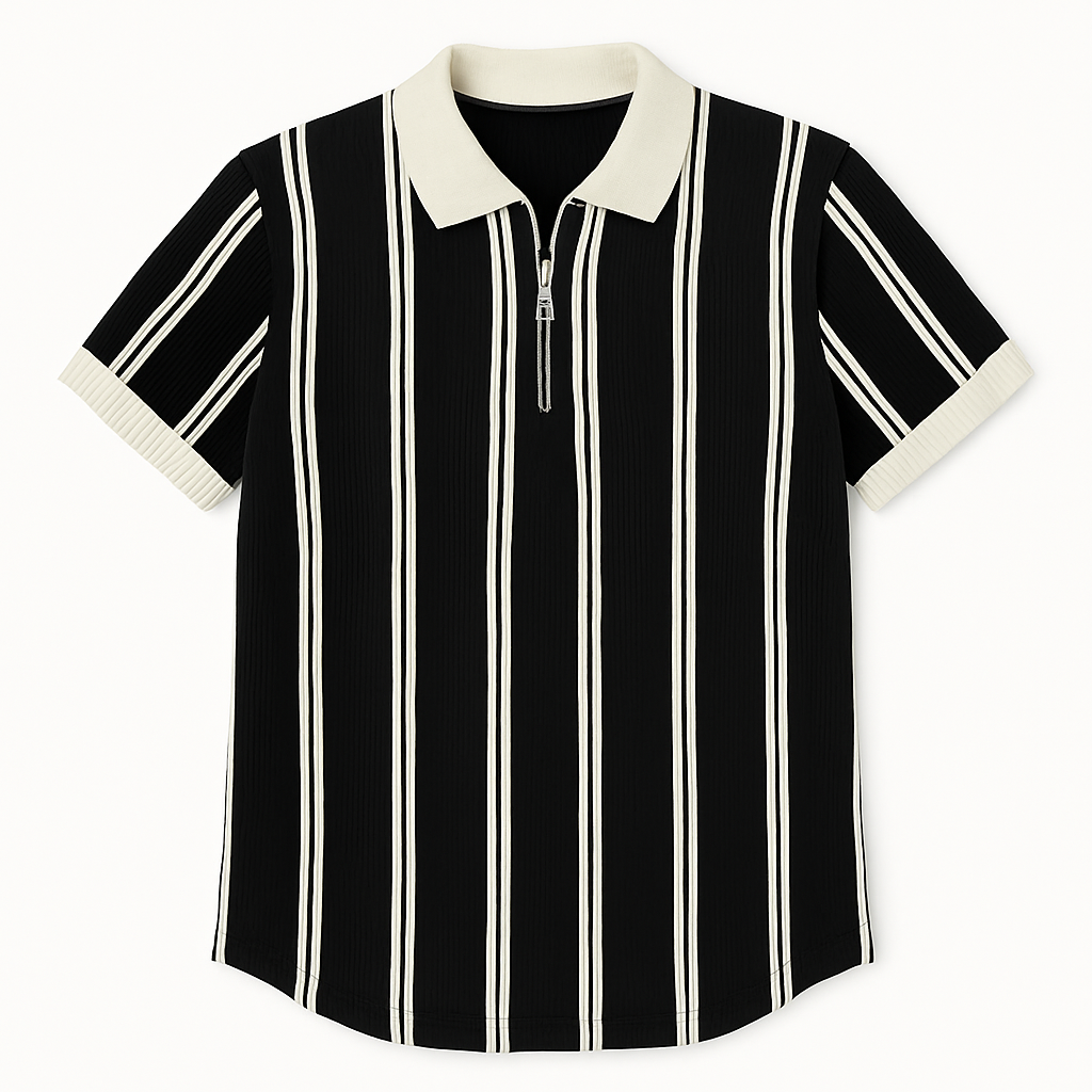 Camisa Polo Masculina com Meia Zíper - Estilo Moderno