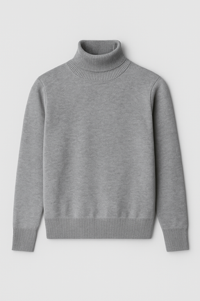 Suéter Masculino de Lã Merino com Gola Alta