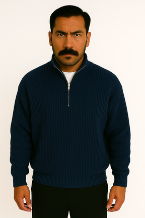 Suéter Masculino Vestorinni com Gola Meia Zíper