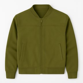 Jaqueta Masculina Bomber  Camurça  com Zíper e Punho Canelado