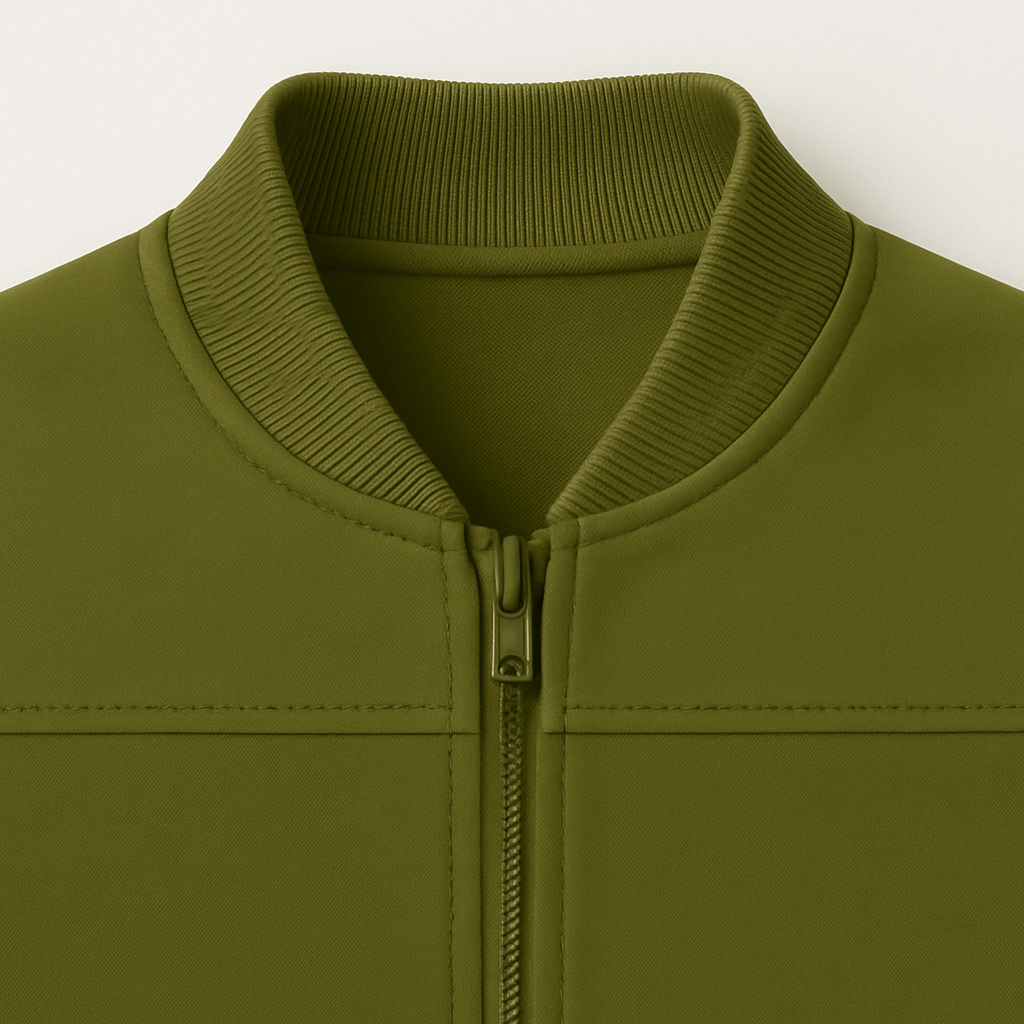 Jaqueta Masculina Bomber  Camurça  com Zíper e Punho Canelado