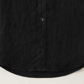 Camisa Masculina Linho Manga Longa Preta Casual
