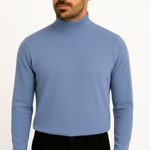 Suéter Masculino de Lã Merino com Gola Alta