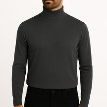 Suéter Masculino de Lã Merino com Gola Alta
