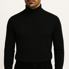Suéter Masculino de Lã Merino com Gola Alta