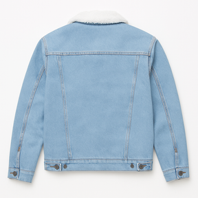 Jaqueta Masculina Jeans de Inverno com Forro de Lã
