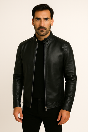 Jaqueta de Couro Masculina Preta