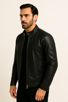Jaqueta de Couro Masculina Preta