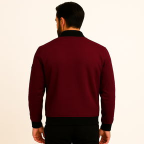 Jaqueta Masculina Casual com Zíper e Gola Stand