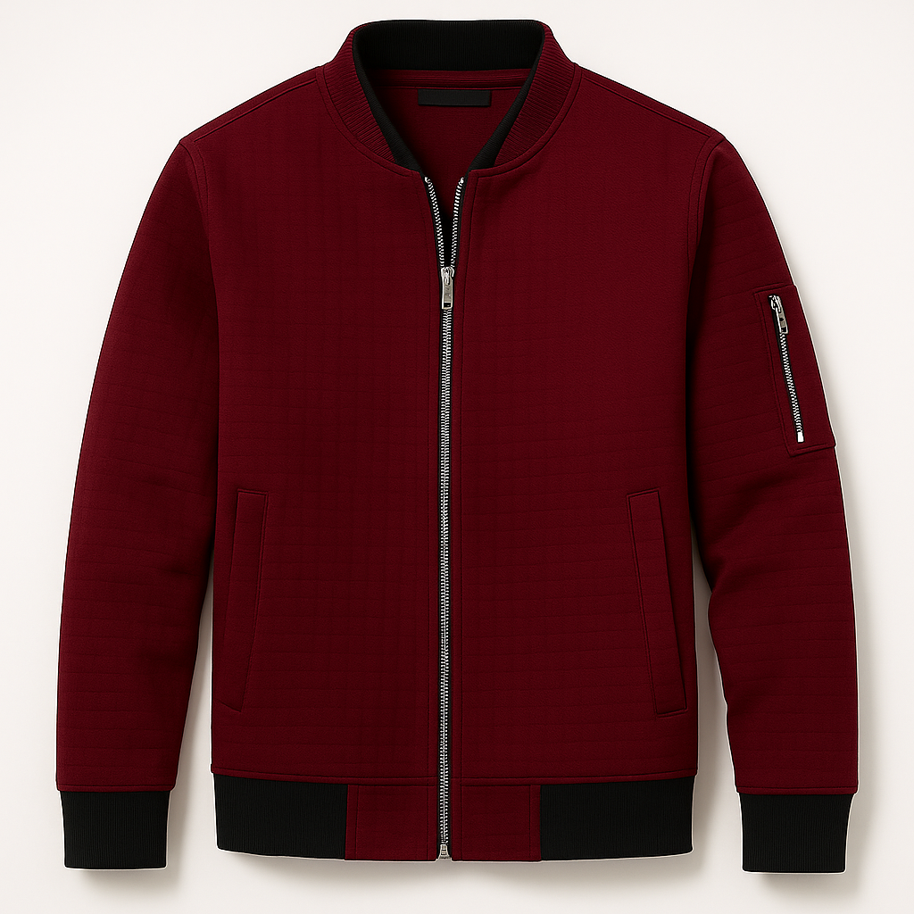 Jaqueta Masculina Casual com Zíper e Gola Stand