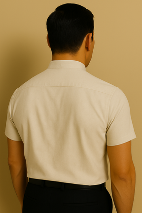 Camisa Social Masculina de Linho Manga Curta