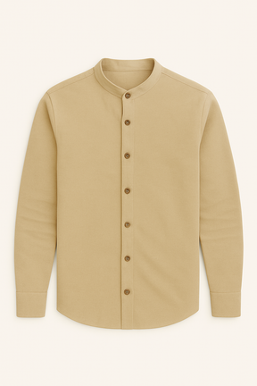 Camisa Social Linho Masculina Gola Padre