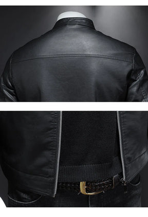 Jaqueta de Couro Masculina Elegante para Motociclistas