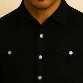 Jaqueta Masculina Vestorinni Overshirt  – Bolsos Frontais e Botões de Pressão