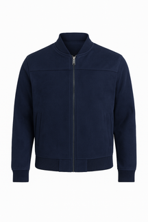 Jaqueta Masculina Bomber  Camurça  com Zíper e Punho Canelado